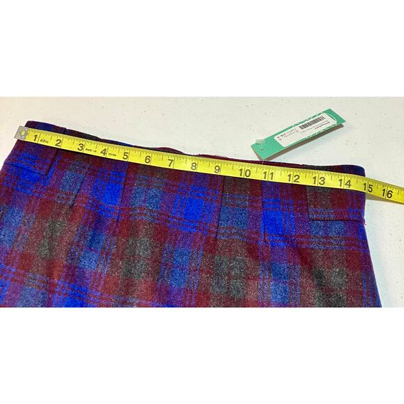 41 Hawthorne A-Line Wool Plaid School Girl Mini Skirt Gray Blue Red Size S - Picture 6 of 8